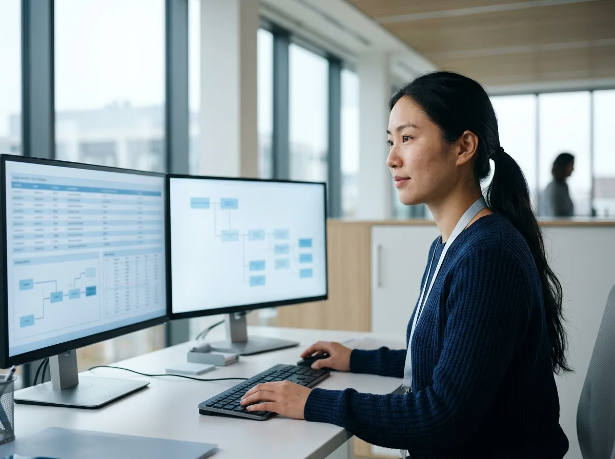 Ingeniera de datos clínicos trabajando con datos sanitarios estructurados